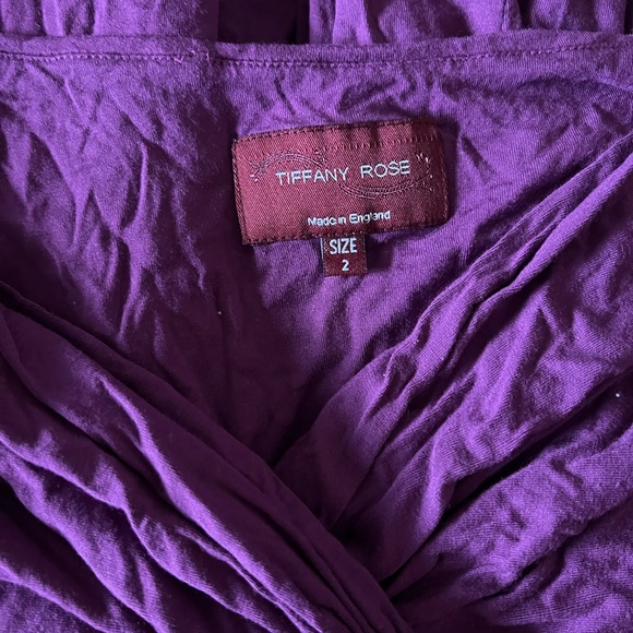 Purple 3/4 Sleeve Maternity Dress - Picture 7 of 8